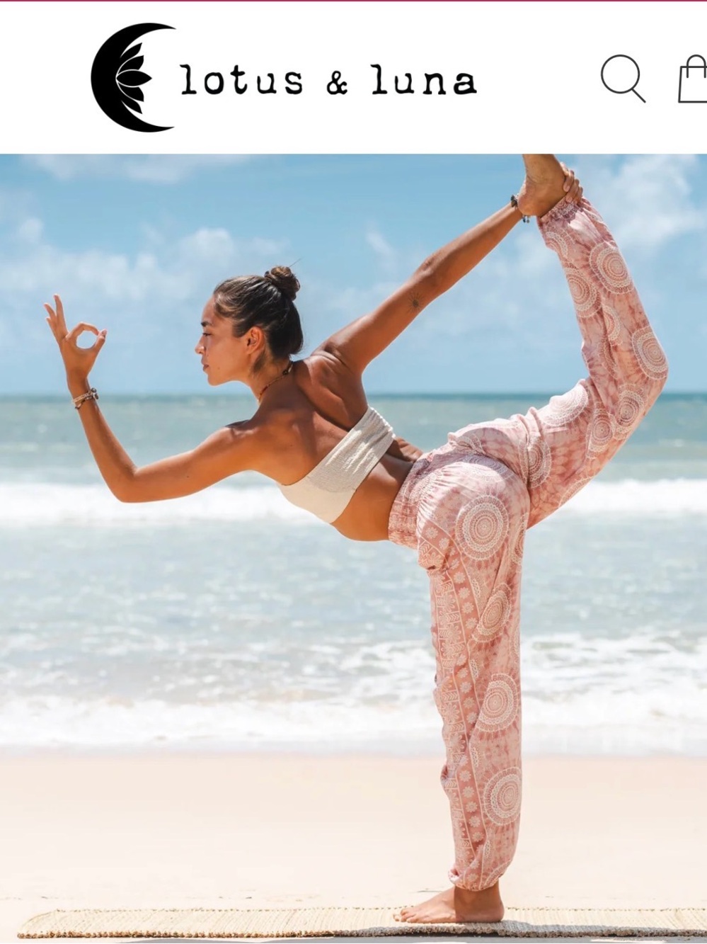 Lotus and Luna Women’s Pink Baja  Harem Pants